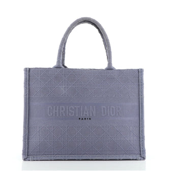 Christian Dior Book Tote Cannage Embroidered Canvas Small