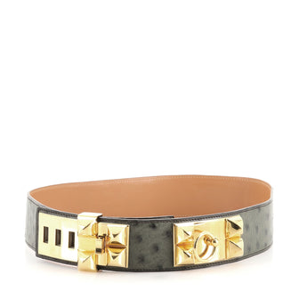 Hermes Collier de Chien Belt Ostrich Wide