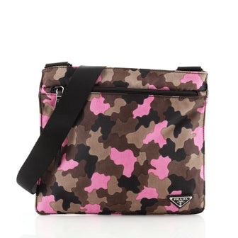 Prada Zip Crossbody Bag Camouflage Canvas Medium