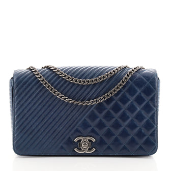 Chanel Coco Boy Flap Bag Quilted Aged Calfskin Large