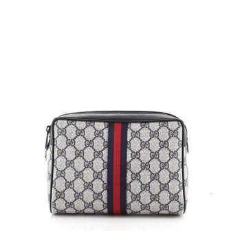 Gucci Vintage Web Toiletry Pouch GG Coated Canvas Small
