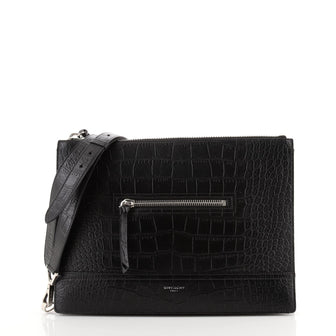 Givenchy Portfolio Messenger Crocodile Embossed Leather Large