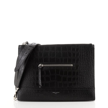 Givenchy Portfolio Messenger Crocodile Embossed Leather Large