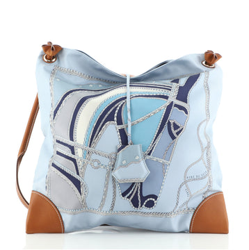 Hermes Silky City Bag Printed Silk and Leather PM