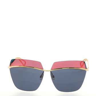 Christian Dior Colorblock Liner Square Sunglasses Metal