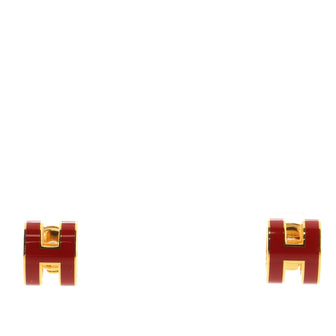 Hermes Pop H Stud Earrings Plated Metal with Enamel