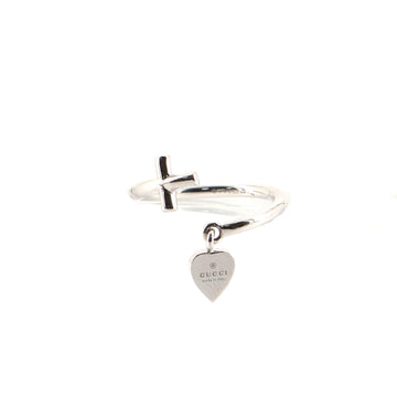 Gucci Cross and Heart Ring 18K White Gold