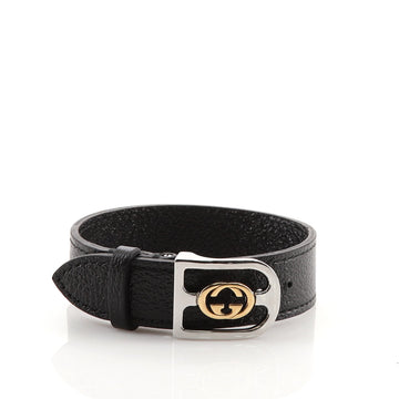 Gucci Interlocking G Bracelet Leather with Metal
