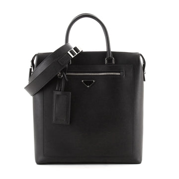 Prada Front Zip Tote Saffiano Leather Tall