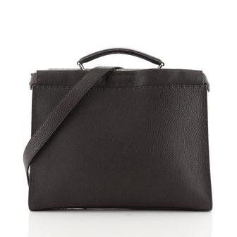Fendi Selleria Peekaboo Fit Bag Leather with Printed Interior Regular