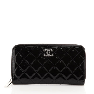 Chanel Brilliant Zip Around Wallet Quilted Patent Long
