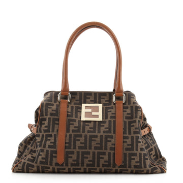 Fendi FF Trapezoid Open Tote Zucca Canvas Medium