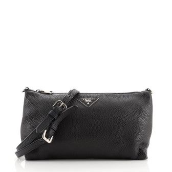 Prada Flat Zip Crossbody Bag Vitello Daino Mini
