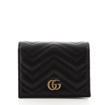 Gucci GG Marmont Flap Card Case Matelasse Leather