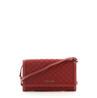 Prada Chain Wallet Crossbody Quilted Tessuto