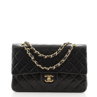 Chanel Vintage Classic Double Flap Bag Quilted Lambskin Medium