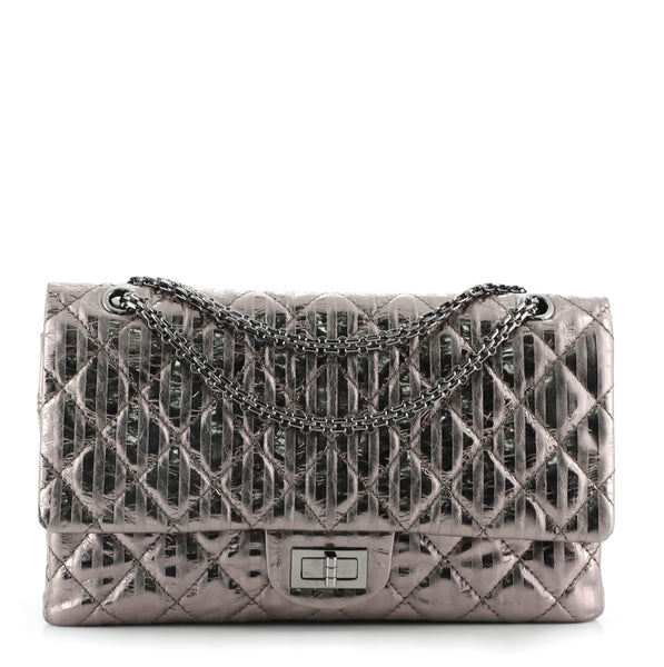 Chanel Rayures Reissue 2.55 Flap Bag Quilted Metallic Aged Calfskin 226  Metallic 72170277