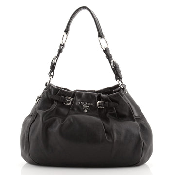 Prada Pleated Hobo Soft Calf Large