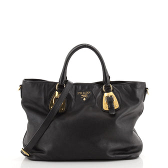Prada Convertible Buckle Tote Soft Calf Large