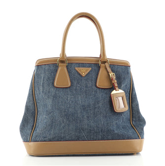 Prada Parabole Tote Denim and Saffiano Medium