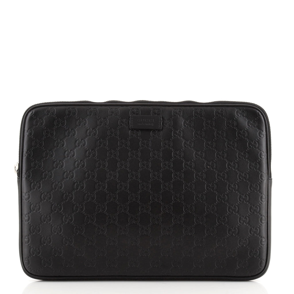 Gucci Black Guccissima Leather Laptop Bag Gucci