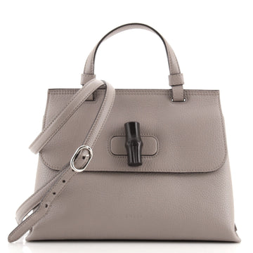 Gucci Vintage Convertible Bamboo Top Handle Bag Leather Small