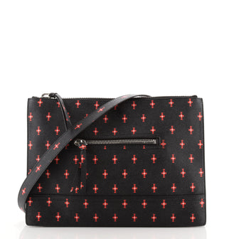 Givenchy Front Zip Messenger Bag Printed Leather Medium