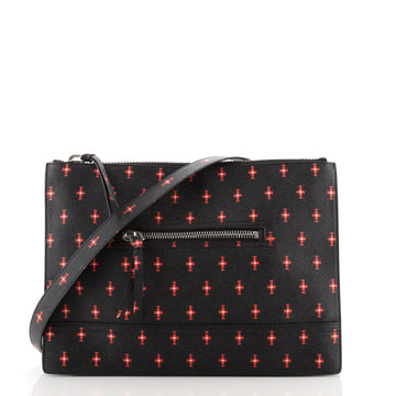 Givenchy Front Zip Messenger Bag Printed Leather Medium