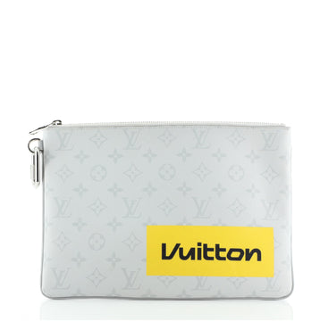Louis Vuitton Zipped Pouch Limited Edition Logo Story Monogram Canvas GM