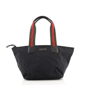 Gucci Web Zip Tote GG Canvas Medium