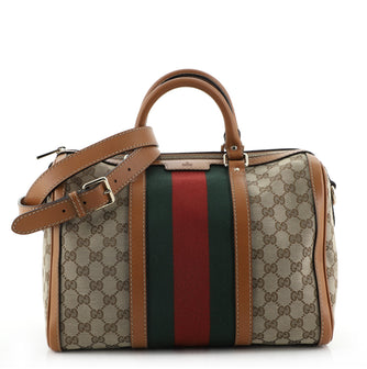Gucci Vintage Web Boston Bag GG Canvas Medium