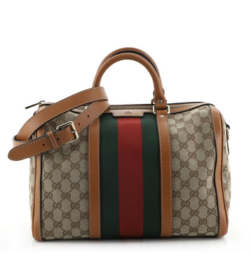 Gucci Vintage Web Boston Bag GG Canvas Medium