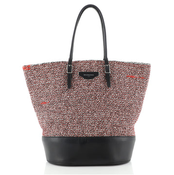 Balenciaga Convertible Shopper Tote Leather and Woven Fabric Medium