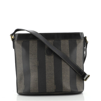 Fendi Vintage Bucket Crossbody Bag Pequin Coated Canvas Medium
