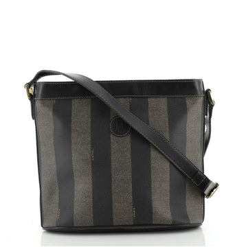Fendi Vintage Bucket Crossbody Bag Pequin Coated Canvas Medium