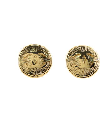 Chanel Vintage Round CC Clip-On Earrings Metal
