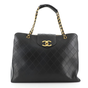 Chanel Vintage Supermodel Weekender Bag Quilted Leather Large