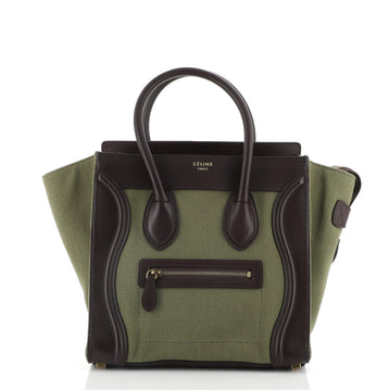 Celine Luggage Bag Canvas and Leather Micro