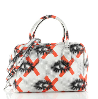 Prada Inside Bauletto Bag Printed Vitello Daino Medium