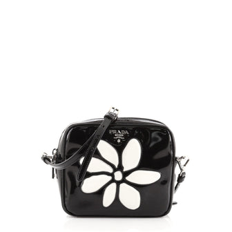 Prada 'flower' Mini Shopping Bag in Black