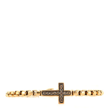 David Yurman Pavé Cross Bracelet 18K Rose Gold and Diamonds