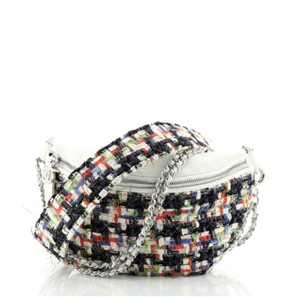 Chanel Convertible Waist Bag Tweed with Quilted Leather