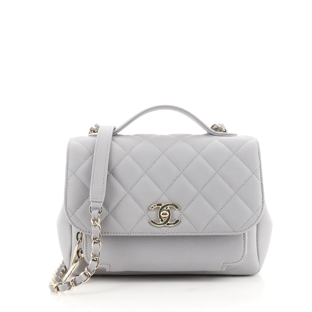 Chanel Caviar Quilted Small Business Affinity Flap Grey