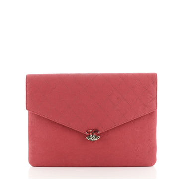 Chanel Thread Around Flap Pouch Quilted Caviar Medium