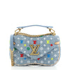 Louis Vuitton Denim Embroidered New Wave Chain Bag MM