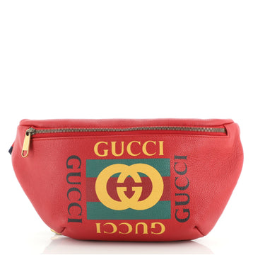 Gucci Logo Belt Bag Printed Leather Medium