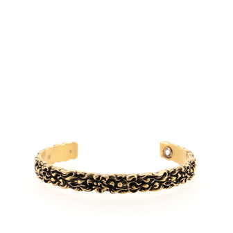 Gucci Lion Mane Cuff Bracelet Engraved Metal Small