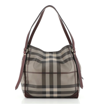 Burberry Canterbury Tote Smoked Check Coated Canvas Small