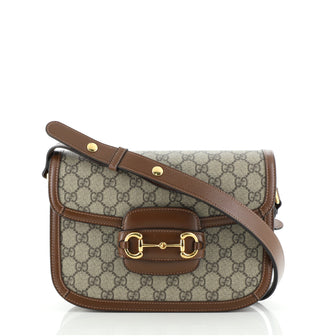 Gucci 1955 Horsebit Shoulder Bag GG Coated Canvas Small