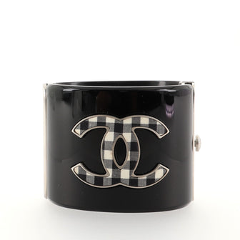 Chanel Cuff Bracelet Quilted Metal Wide